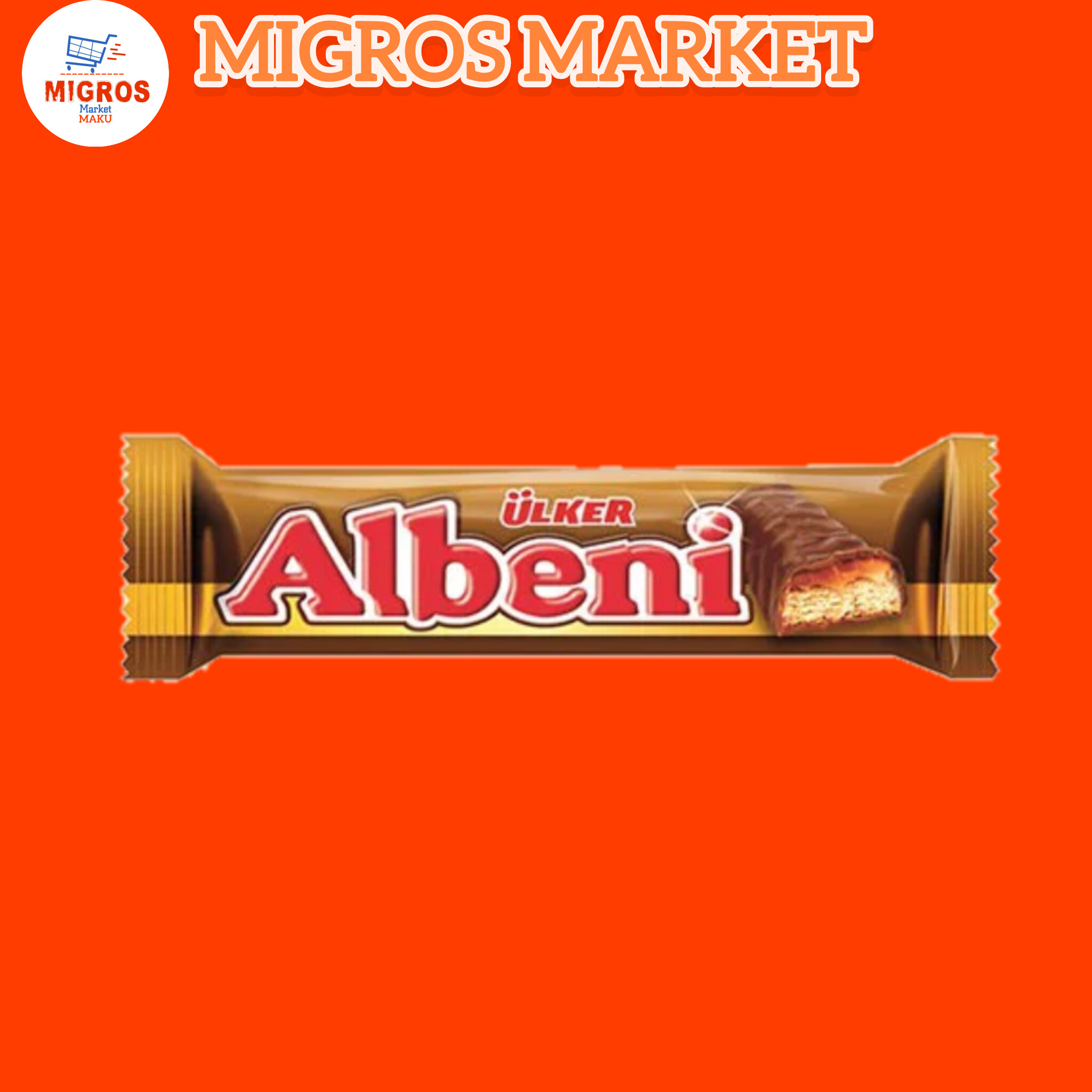 بیسکویت اولکر آلبنی با روکش شکلات و مغز کارامل 52گرمی