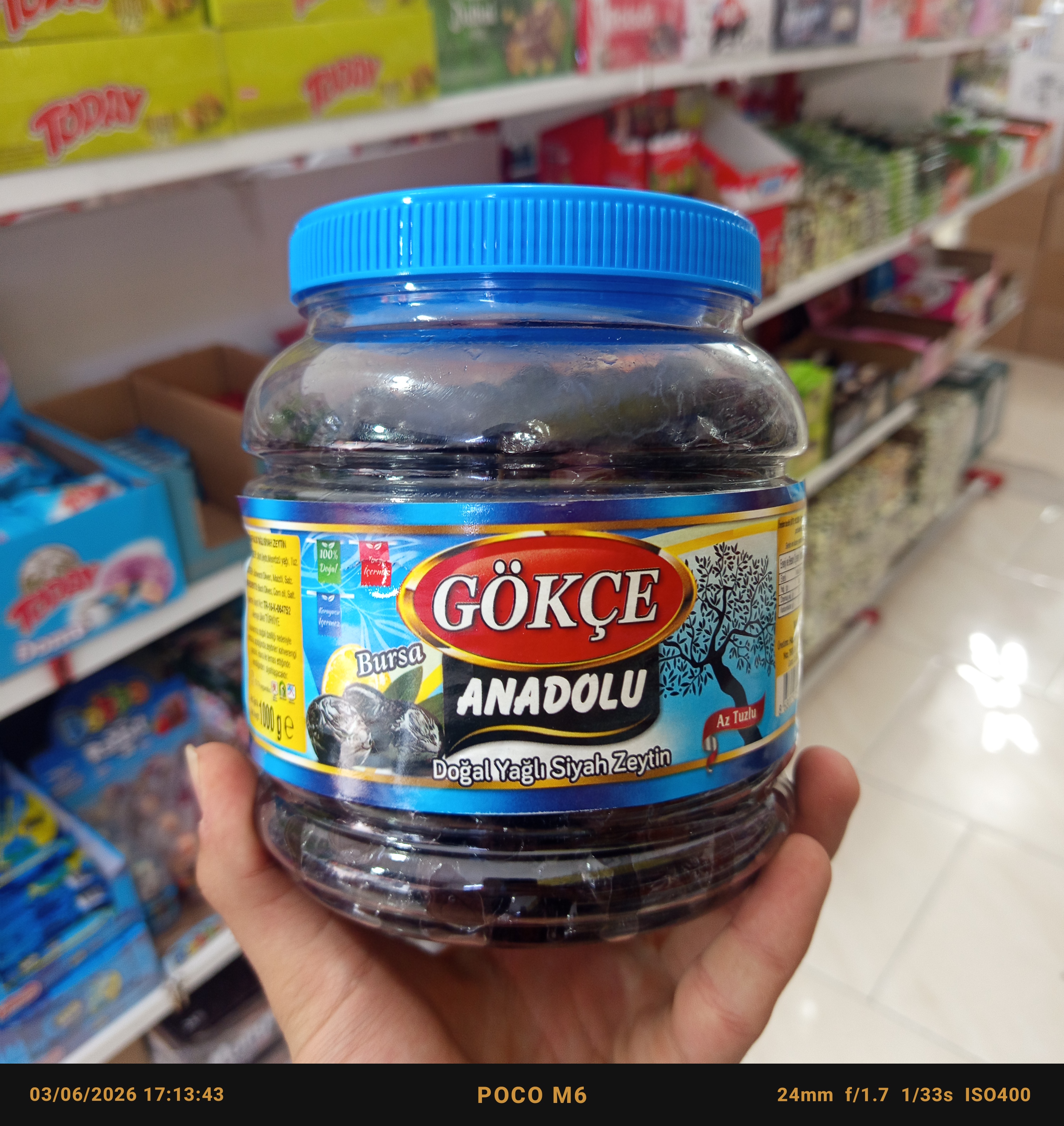 زیتون سیاه چروک روغنی ترکیه از مارک گوکچه ۱۰۰۰گرم