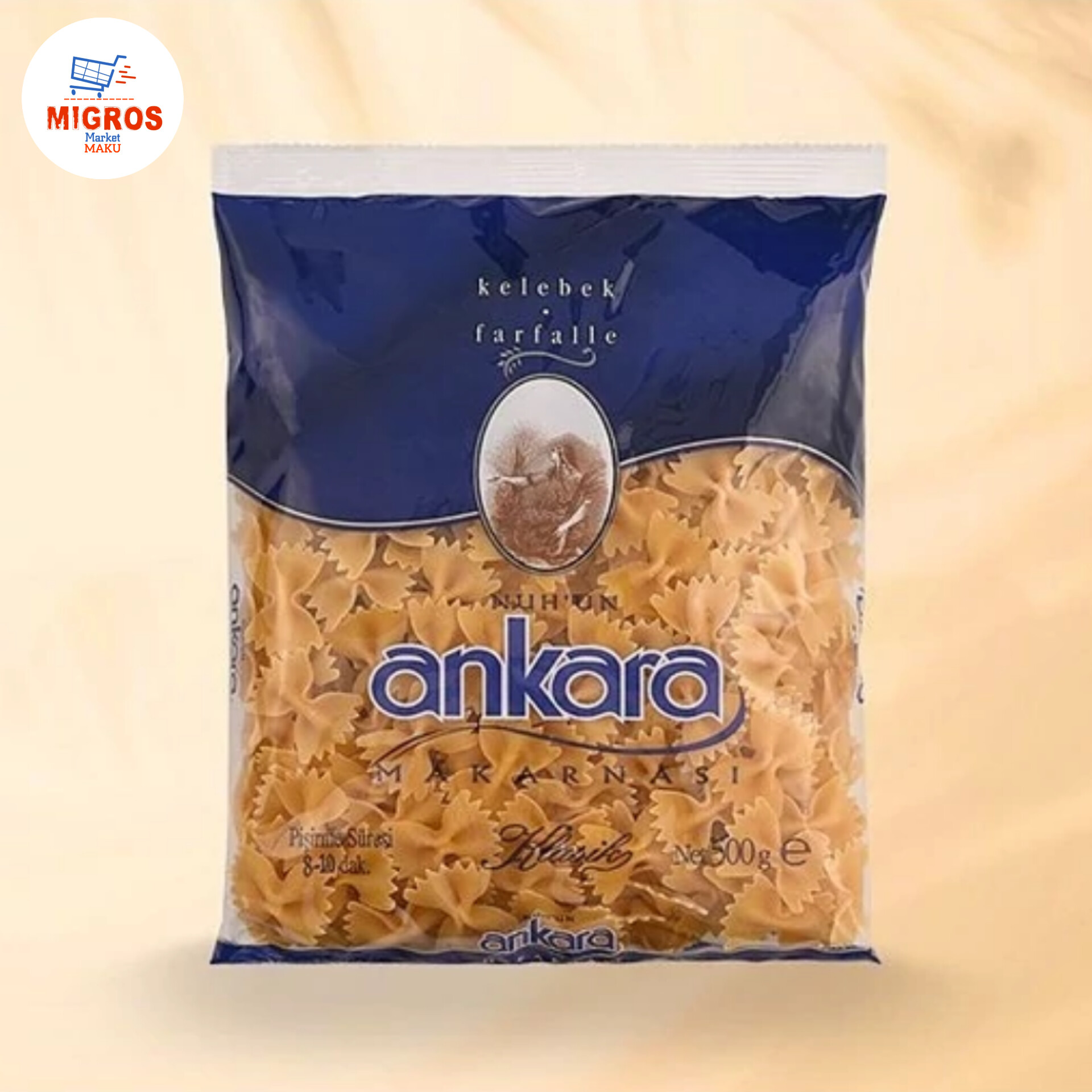 ماکارونی آنکارا (Ankara) مدل فرمی پروانه 500گرمی
